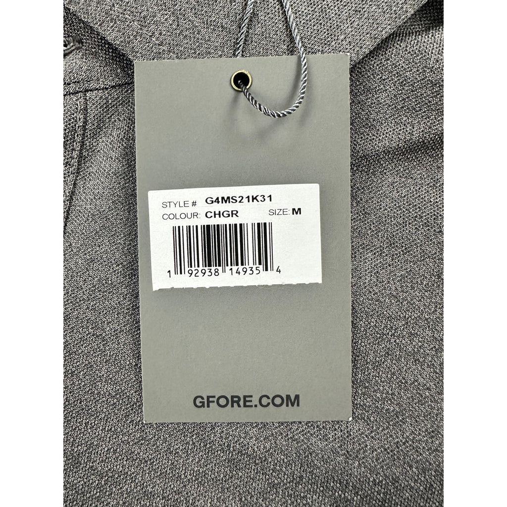 G/Fore Peninsula Papagayo Essential Pique Polo in Charcoal Grey — Size Medium