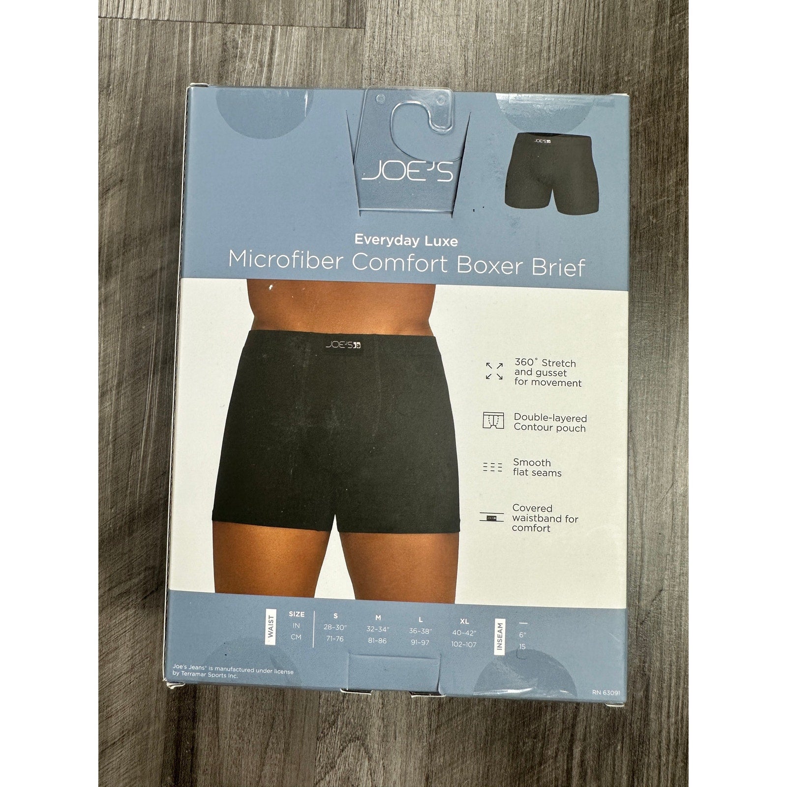 Joe's Everyday Luxe Microfiber Comfort 6-Inch Boxer Brief 4-Pack in Black Red Navy Ocean — Size Medium