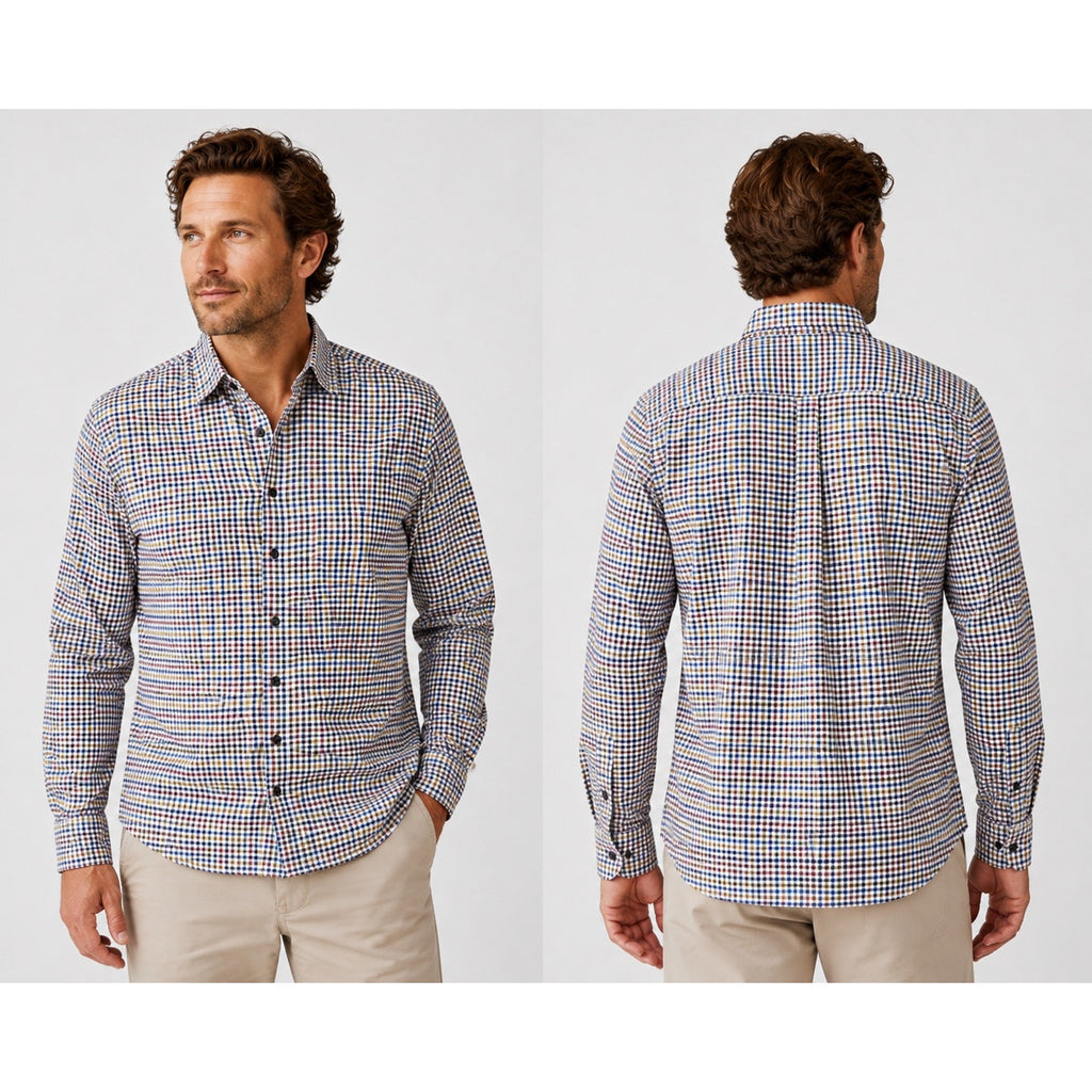 Johnnie-O Todd Checkered Hangin' Out Sport Shirt in Evergreen — Size Medium // Preowned