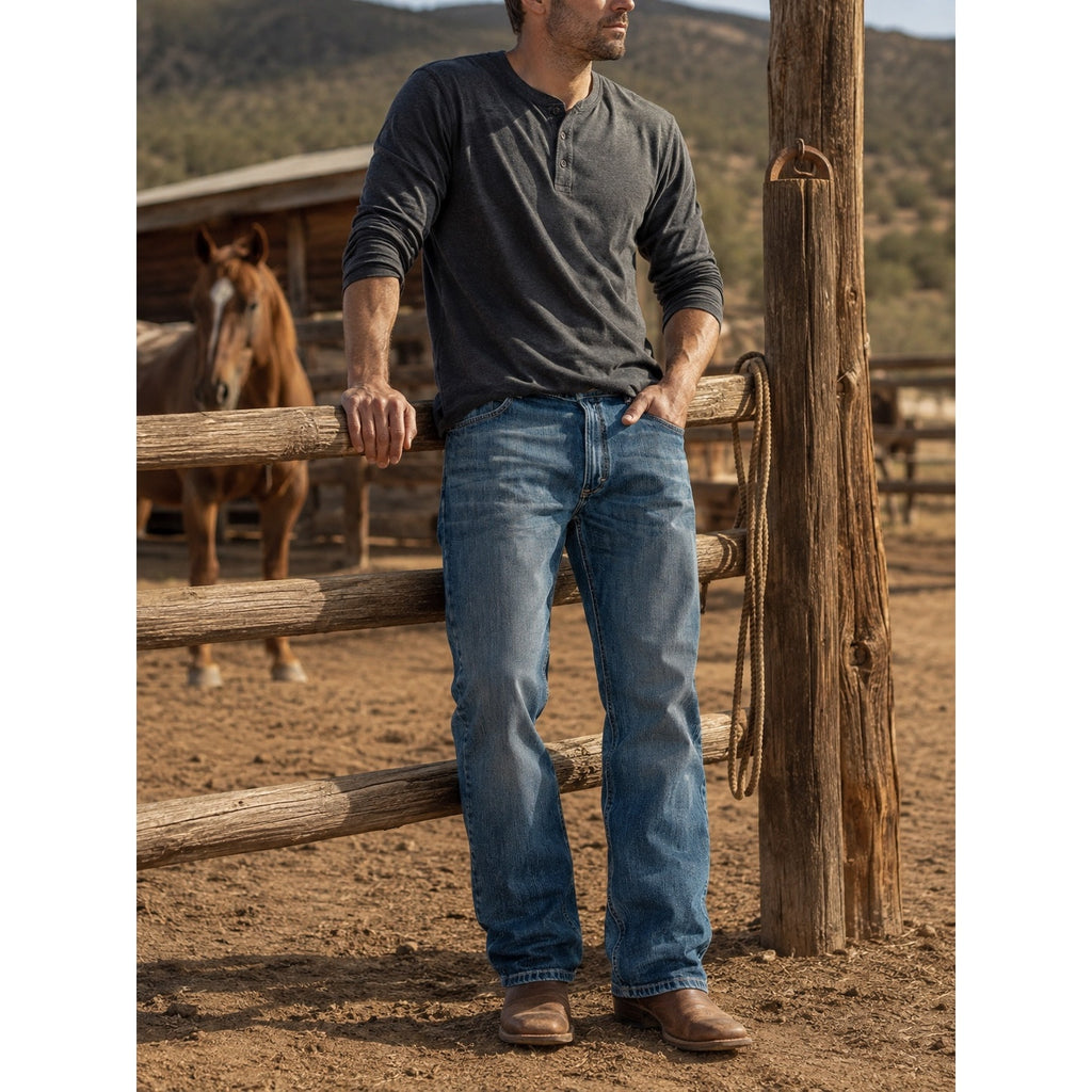Ariat Legacy Kilroy M4 Relaxed Bootcut Jeans in Blue — Size 44x30 // Preowned