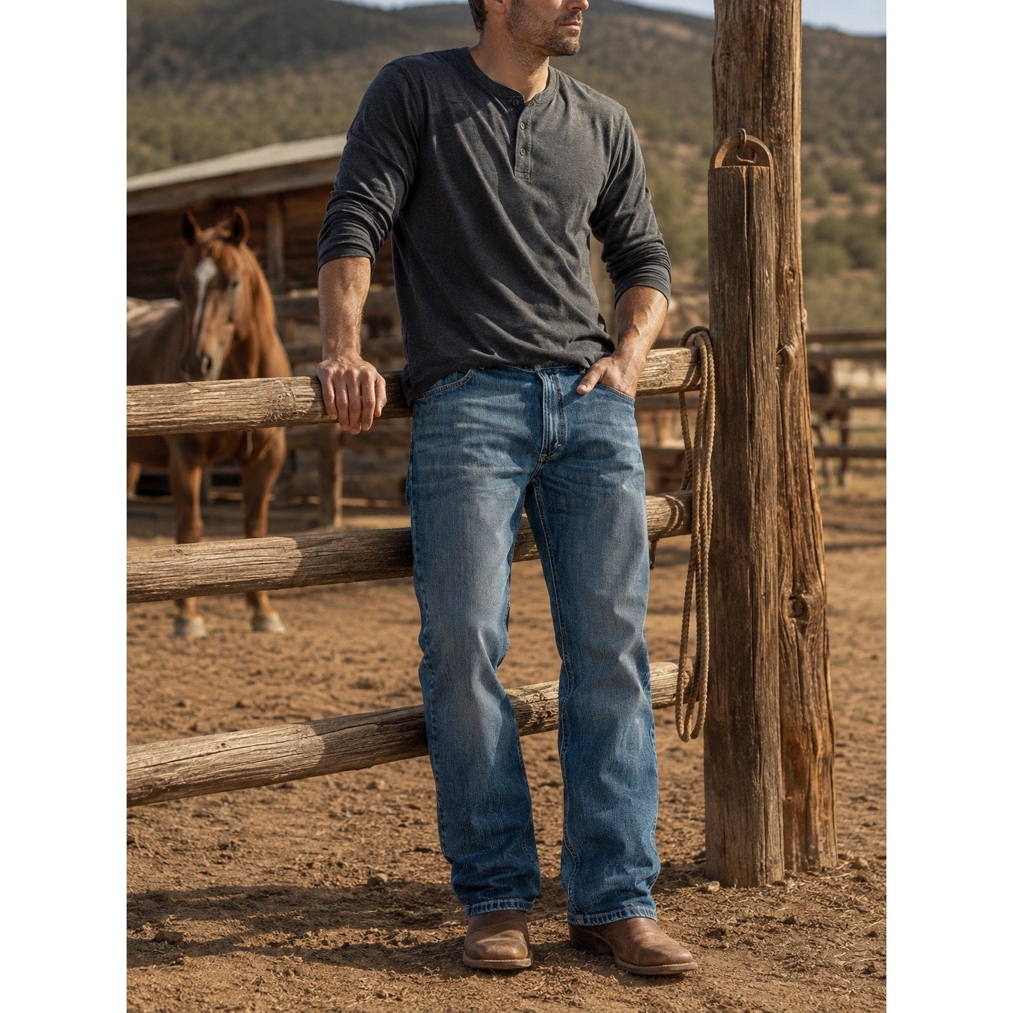 Ariat Legacy Kilroy M4 Relaxed Bootcut Jeans in Blue — Size 44x30 // Preowned