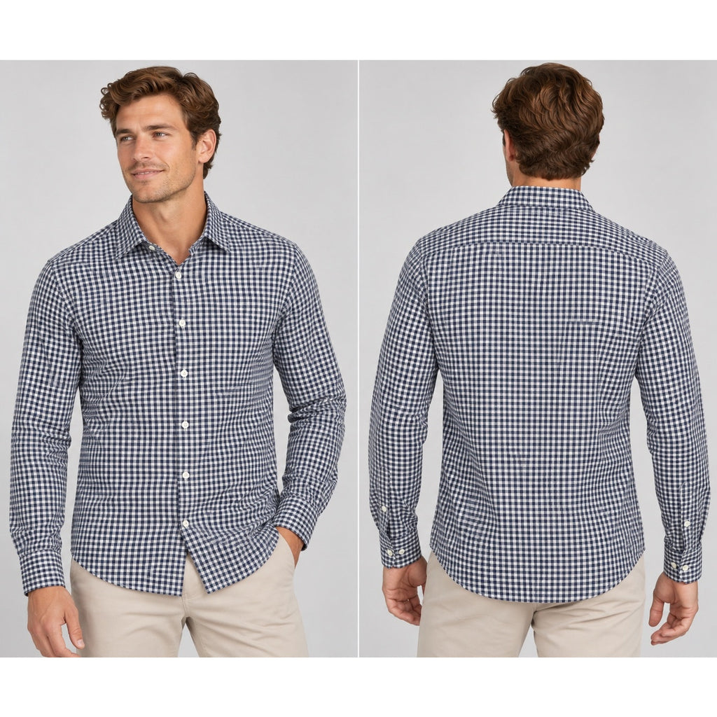 Mizzen+Main Leeward Collection Performance Plaid Trim Fit Long Sleeve Shirt — Size XL // Preowned
