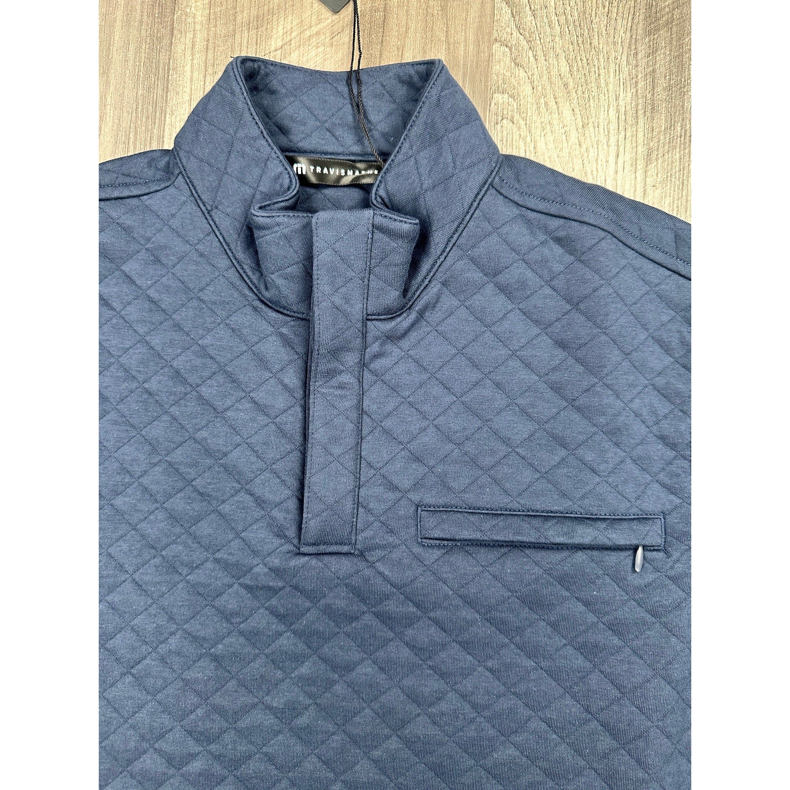 Travis Mathew Transatlantic Quarter Button Pullover in Total Eclipse — Size Small