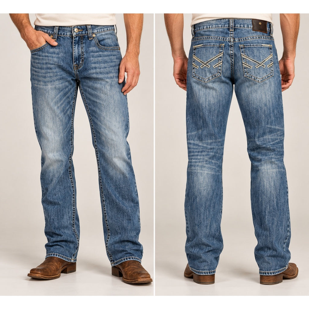 Cody James Light River Bank Stretch Straight Boot Cut Jeans — Size 29x34 // Preowned