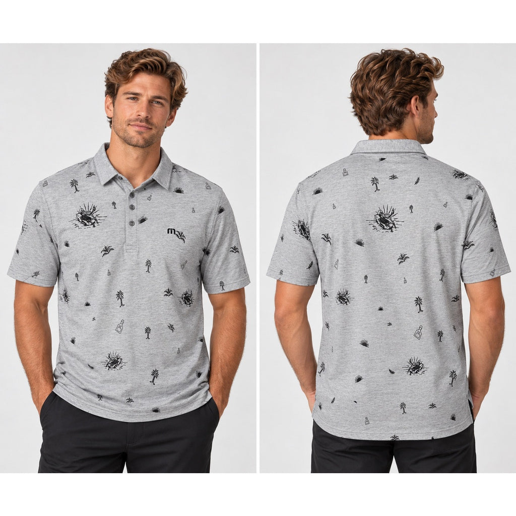 Travis Mathew Ice Breaker Skeleton Vacation Golf Polo — Size Large // Preowned