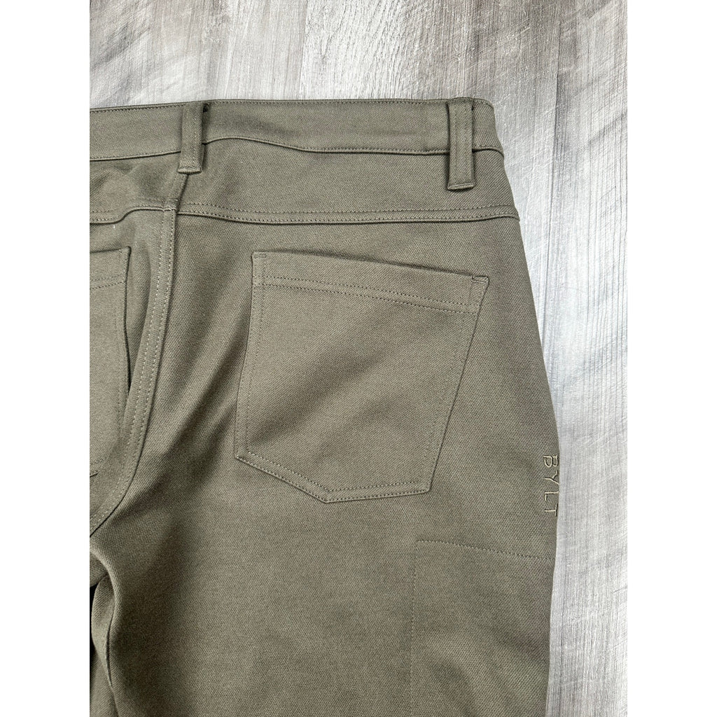 BYLT Coastal Straight Stretch Performance Trouser Pants in Dark Taupe — Size 32 // Preowned