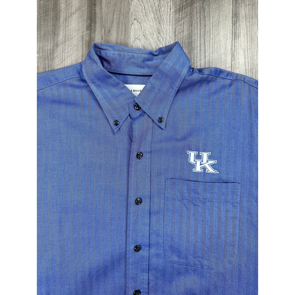 Cutter & Buck Kentucky Wildcats Herringbone Long Sleeve Button Down Shirt — Size Medium // Preowned