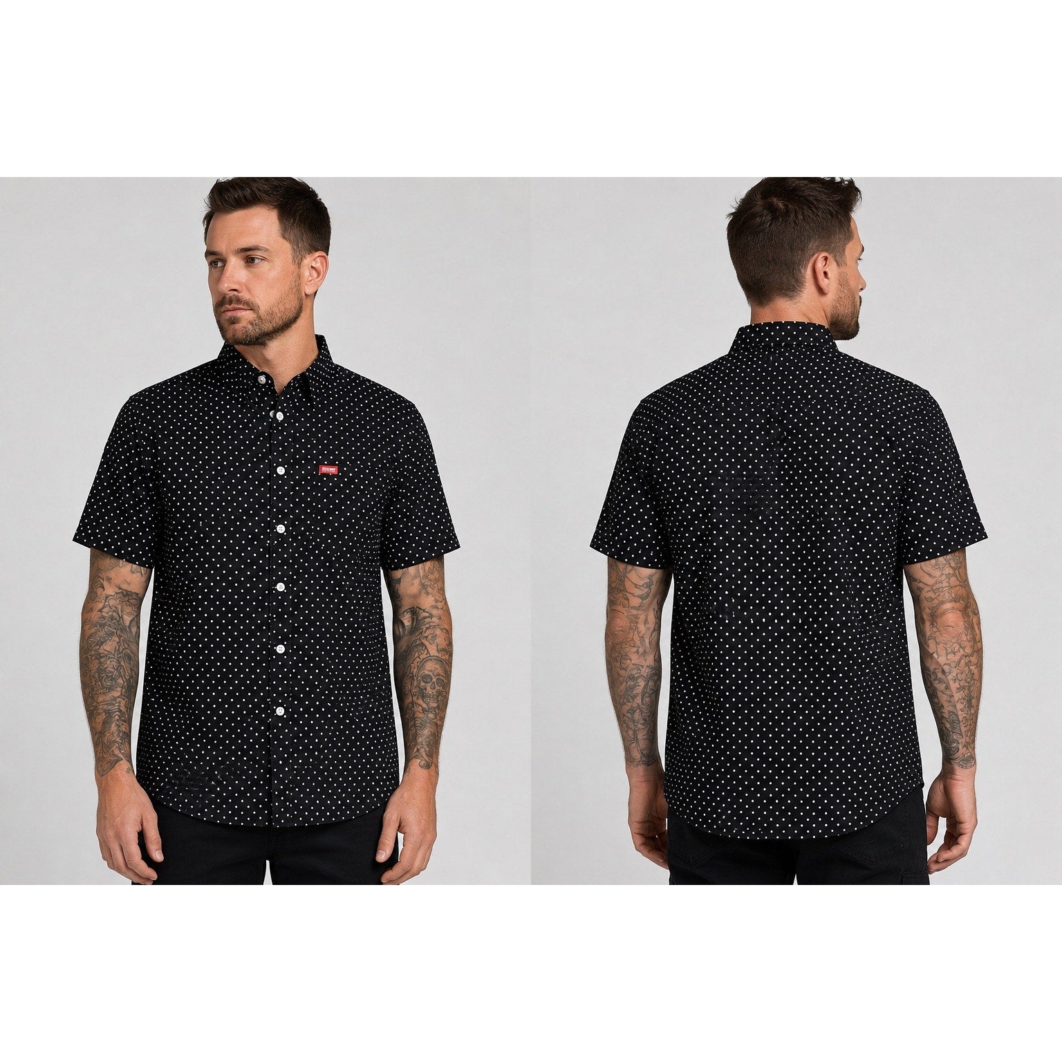 Dixxon Flannel Company The Milton Short Sleeve Shirt in Black, White — Size Large // Preowned