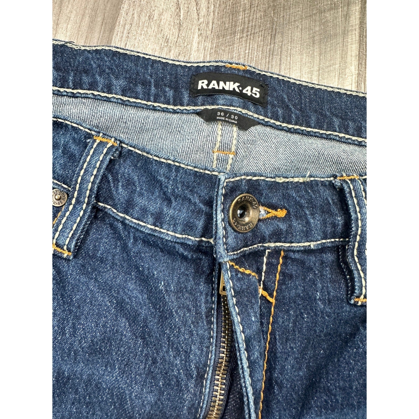 Rank 45 Slim Straight Jeans in Midnight Hawk Blue — Size 36 // Preowned