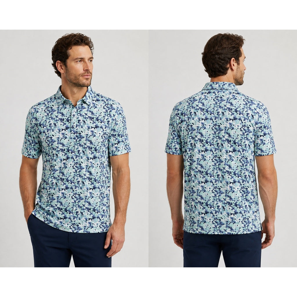 7 Diamonds Lunar 4 Way Stretch Polo in Mint — Size Small