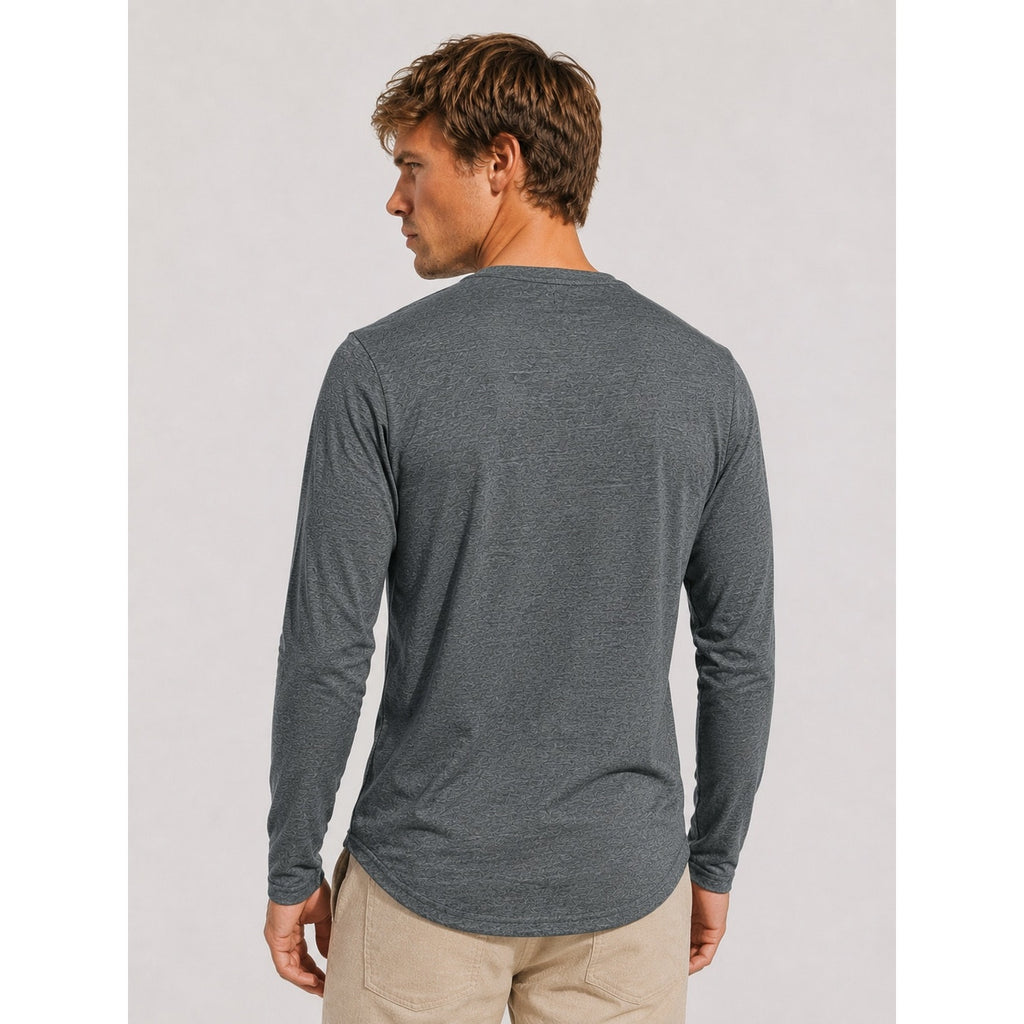 GoodLife Long Sleeve Crew Neck Tee in Heather Charcoal — Size Large