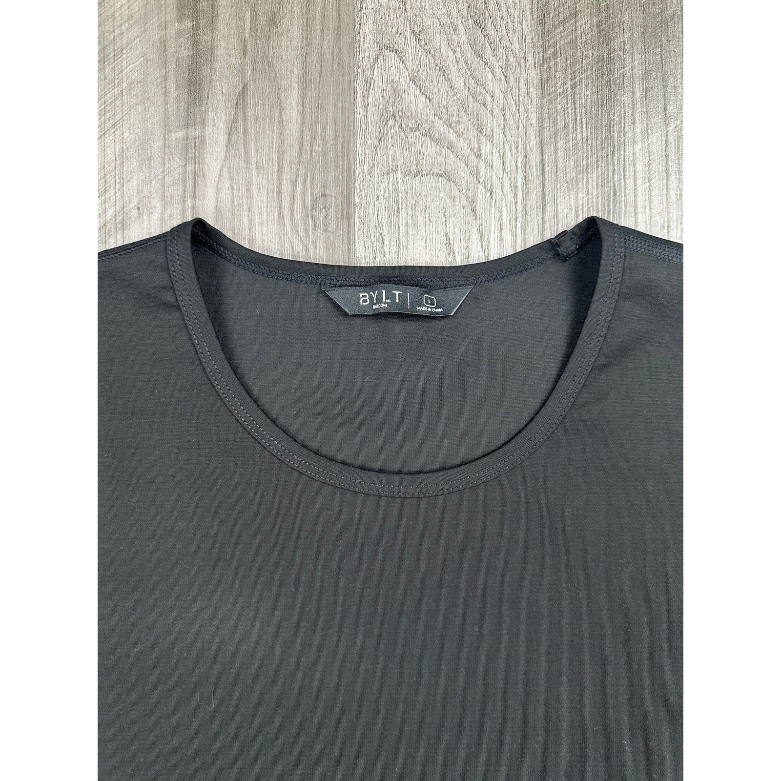 BYLT Everyday Short Sleeve Drop Cut Tee in Black — Size Large