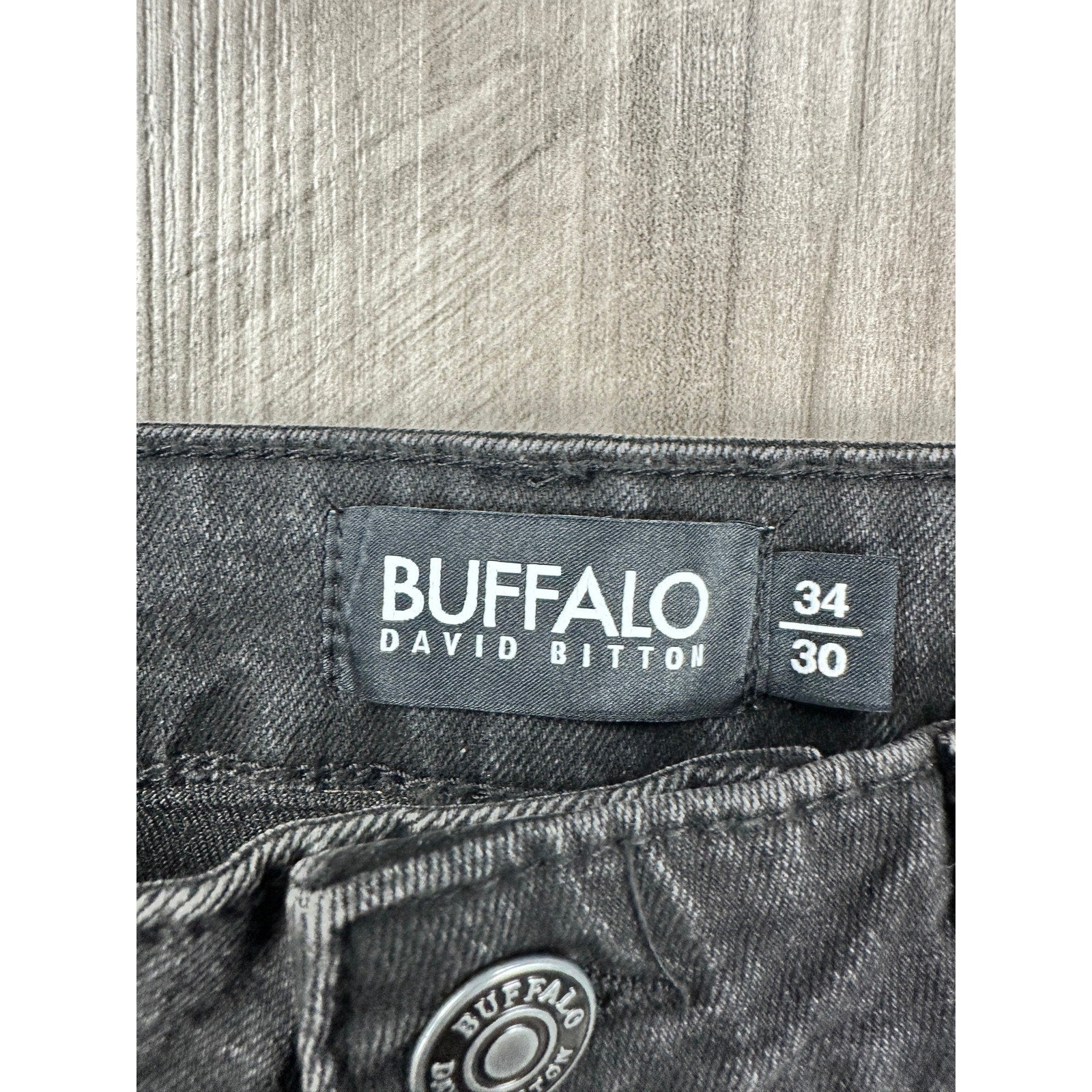 Buffalo David Bitton Ash Slim Stretch Jean in Black Sanded — Size 34x30