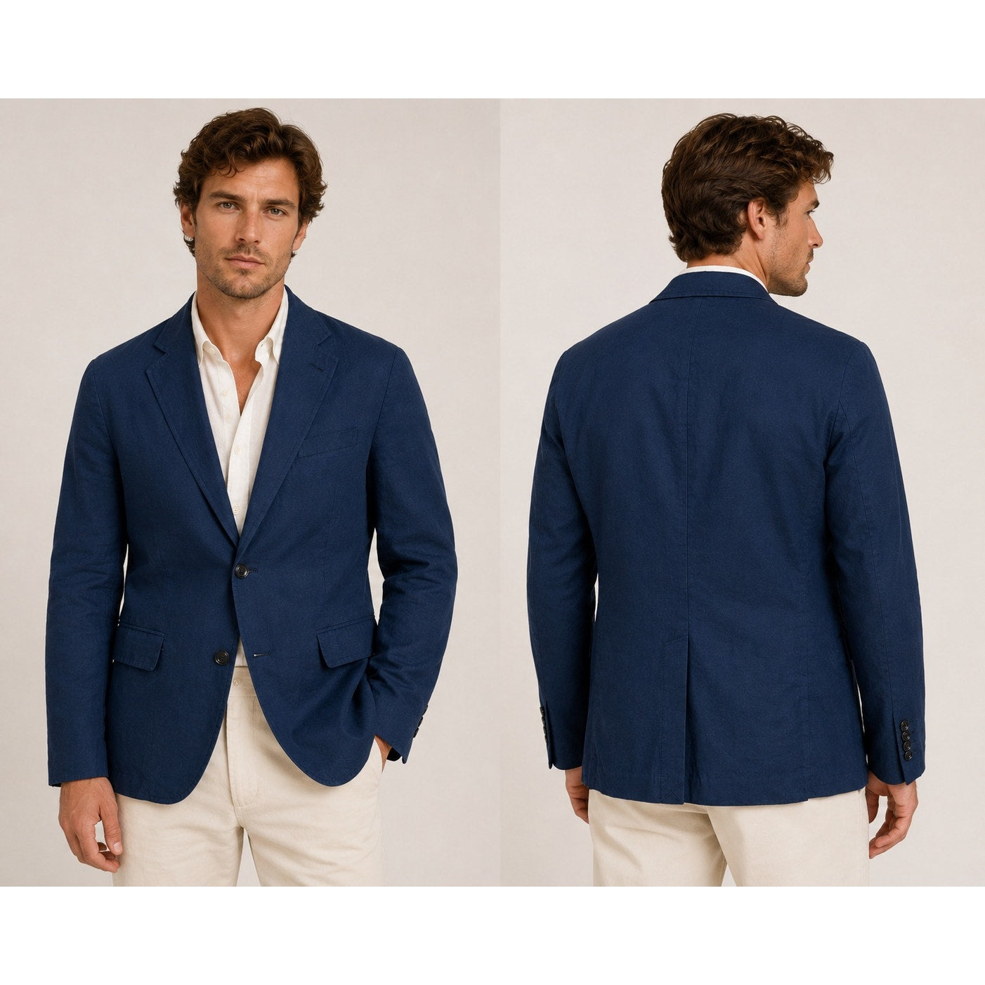 Alex Mill Cotton Linen Cooper Blazer in Navy — Size Medium