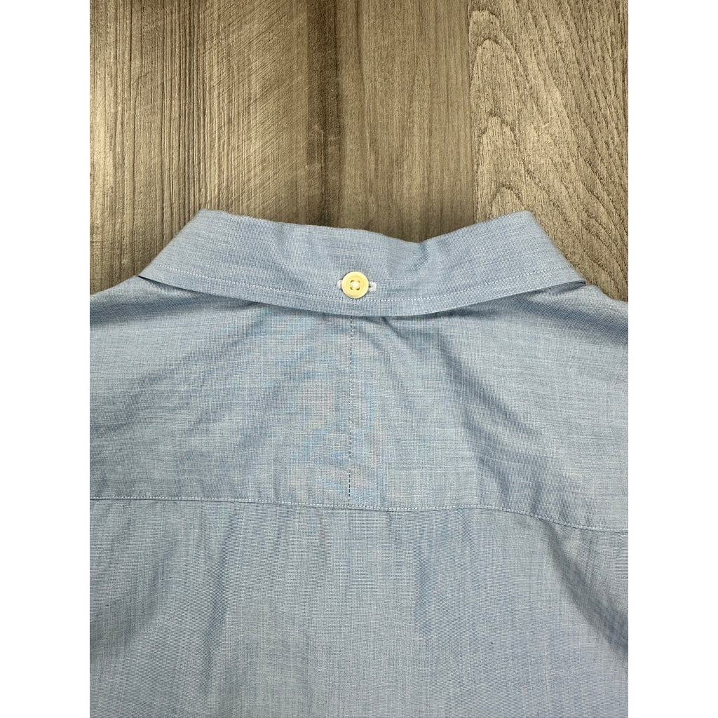 Fred Perry Slim Fit Short Sleeve Button Down in Blue — Size XL // Preowned