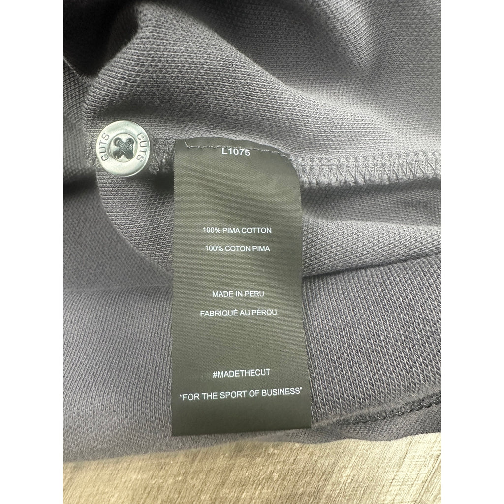 Cuts Clothing Prestige Curve Hem Polo in Grey — Size Medium // Preowned