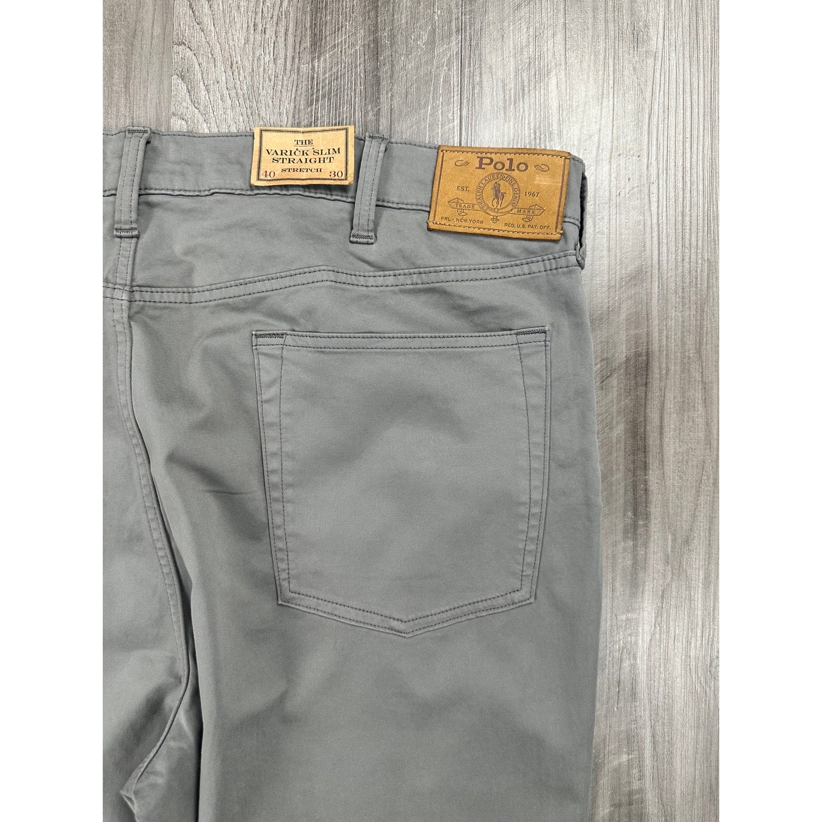 Polo Ralph Lauren The Varick Slim Straight Stretch Pants in Grey — Size 40x30