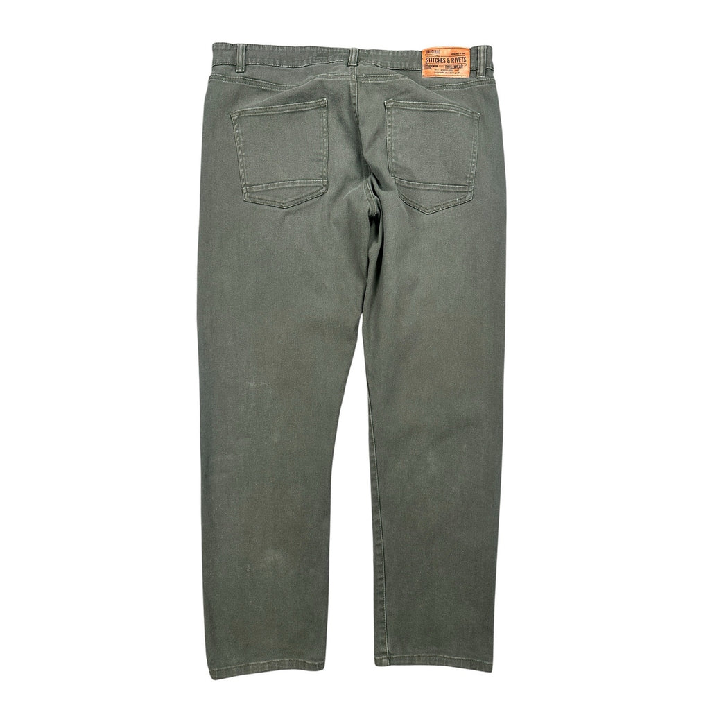 Stitches & Rivets Twill Wear Slim Fit Chino Jeans in Charcoal Green — Size 40x32 // Preowned