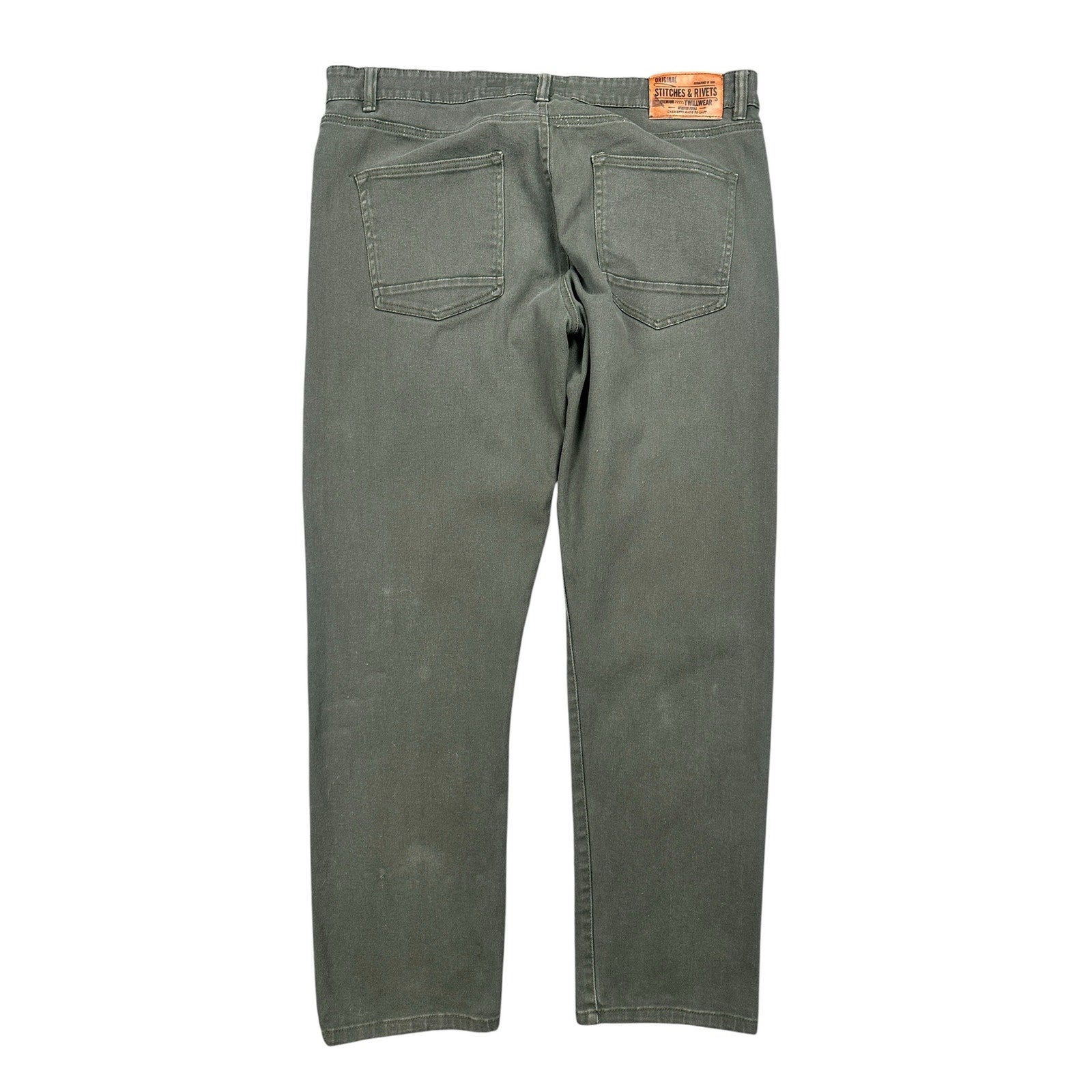 Stitches & Rivets Twill Wear Slim Fit Chino Jeans in Charcoal Green — Size 40x32 // Preowned