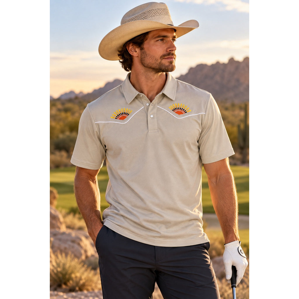 Devereux Golf High Noon Western Performance Pearl Snap Polo — Size Small