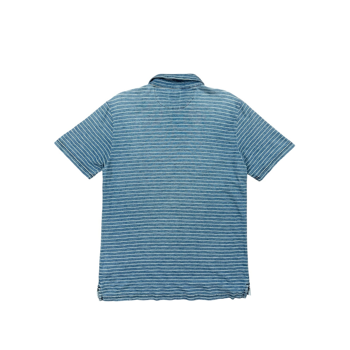 Faherty Indigo Dyed Striped Polo — Size Medium // Preowned