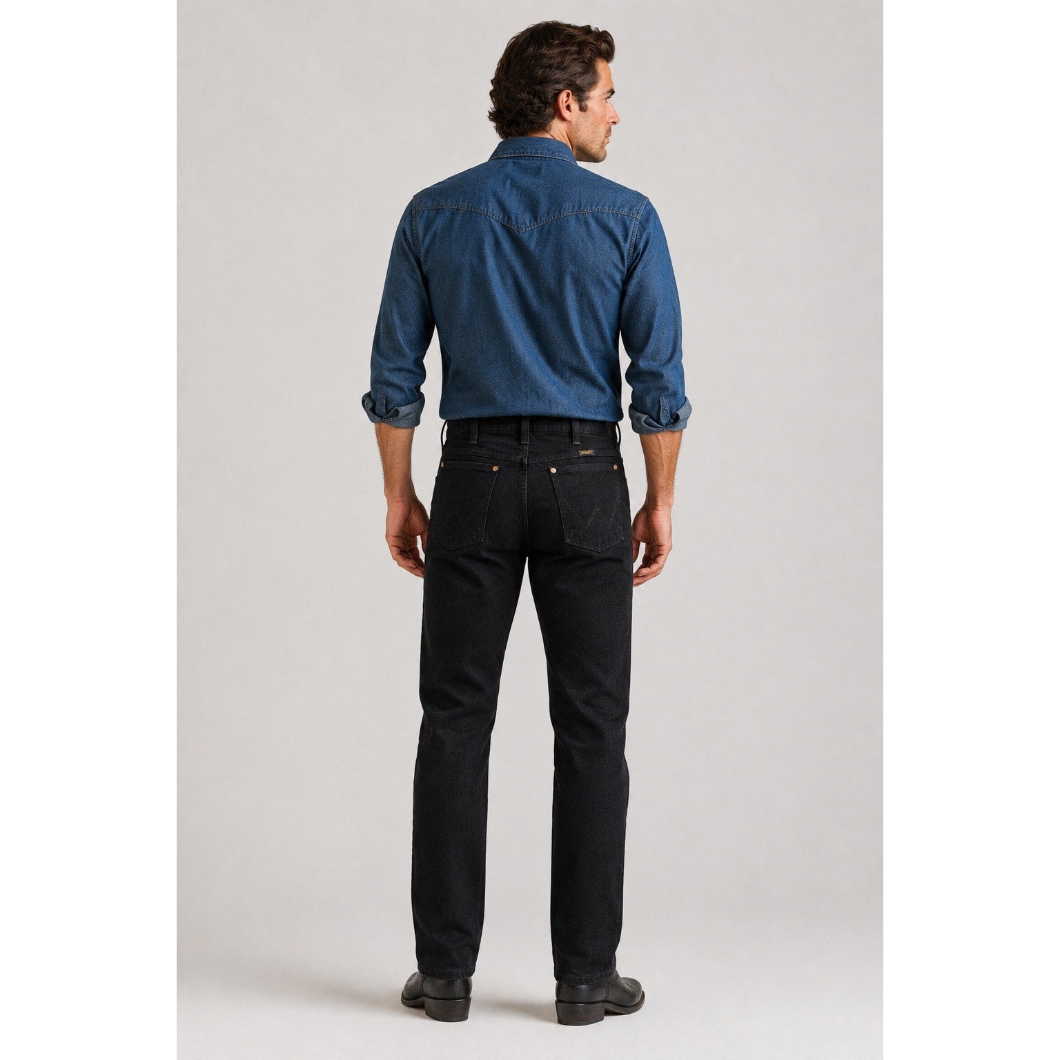 Wrangler Cowboy Cut 936 Slim Fit Black Heavyweight Denim Jeans — 30x38