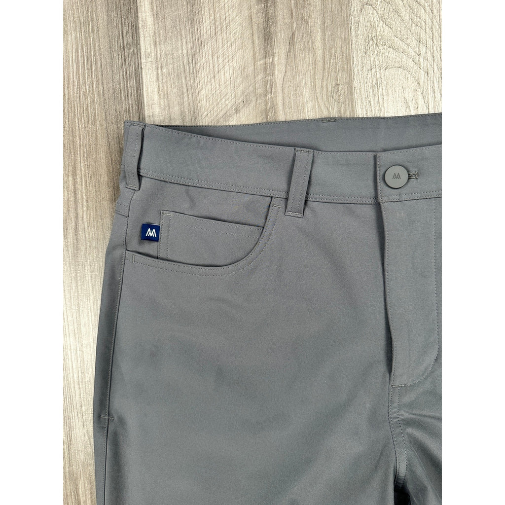 Mizzen+Main Helmsman 5 Pocket Slim Fit Performance Chino Pants in Gray — Size 32x30 // Preowned