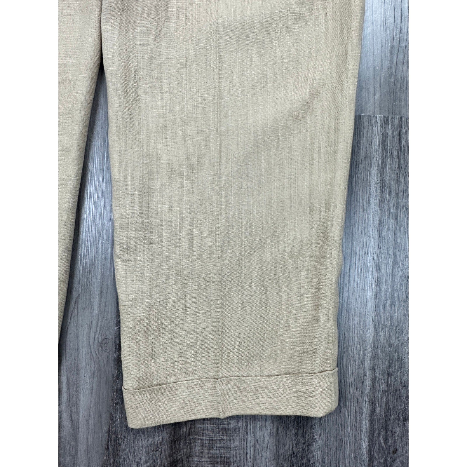 Polo Ralph Lauren Vintage The Tyler Dominican Republic Linen Pleated Cuffed Pants in Khaki — Size 36x32 // Preowned