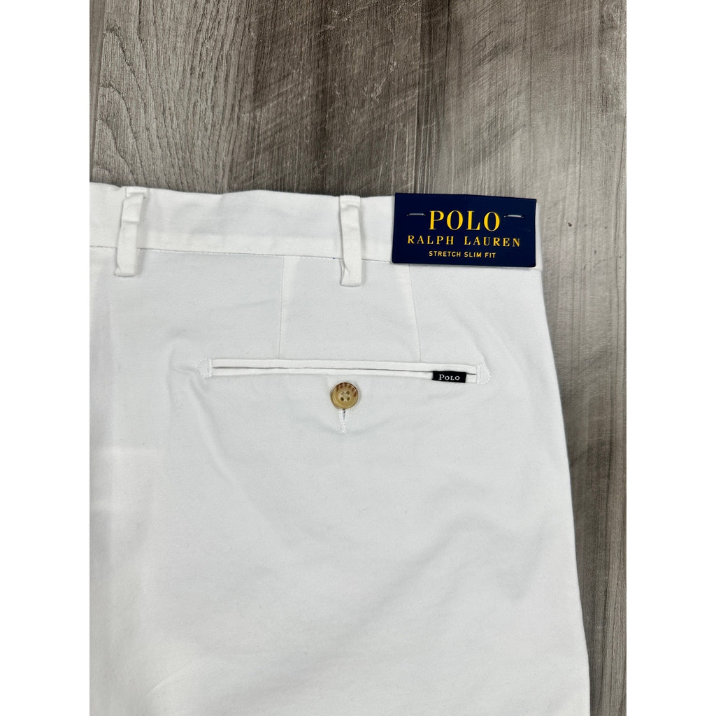 Polo Ralph Lauren Stretch Slim Fit Chino Shorts in White — Size 40