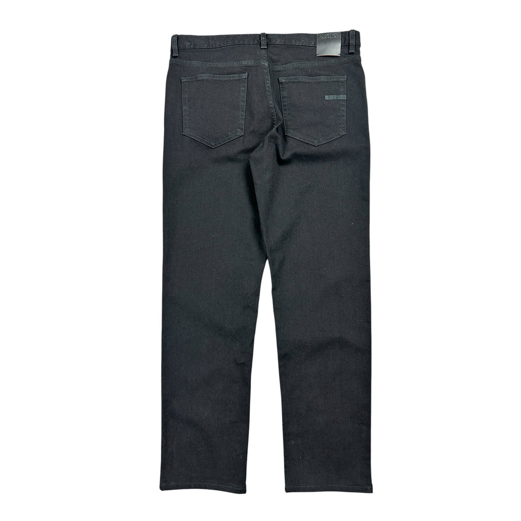 Zegna Stretch Cotton Roccia Slim Straight Jeans in Black Rinse — Size 34