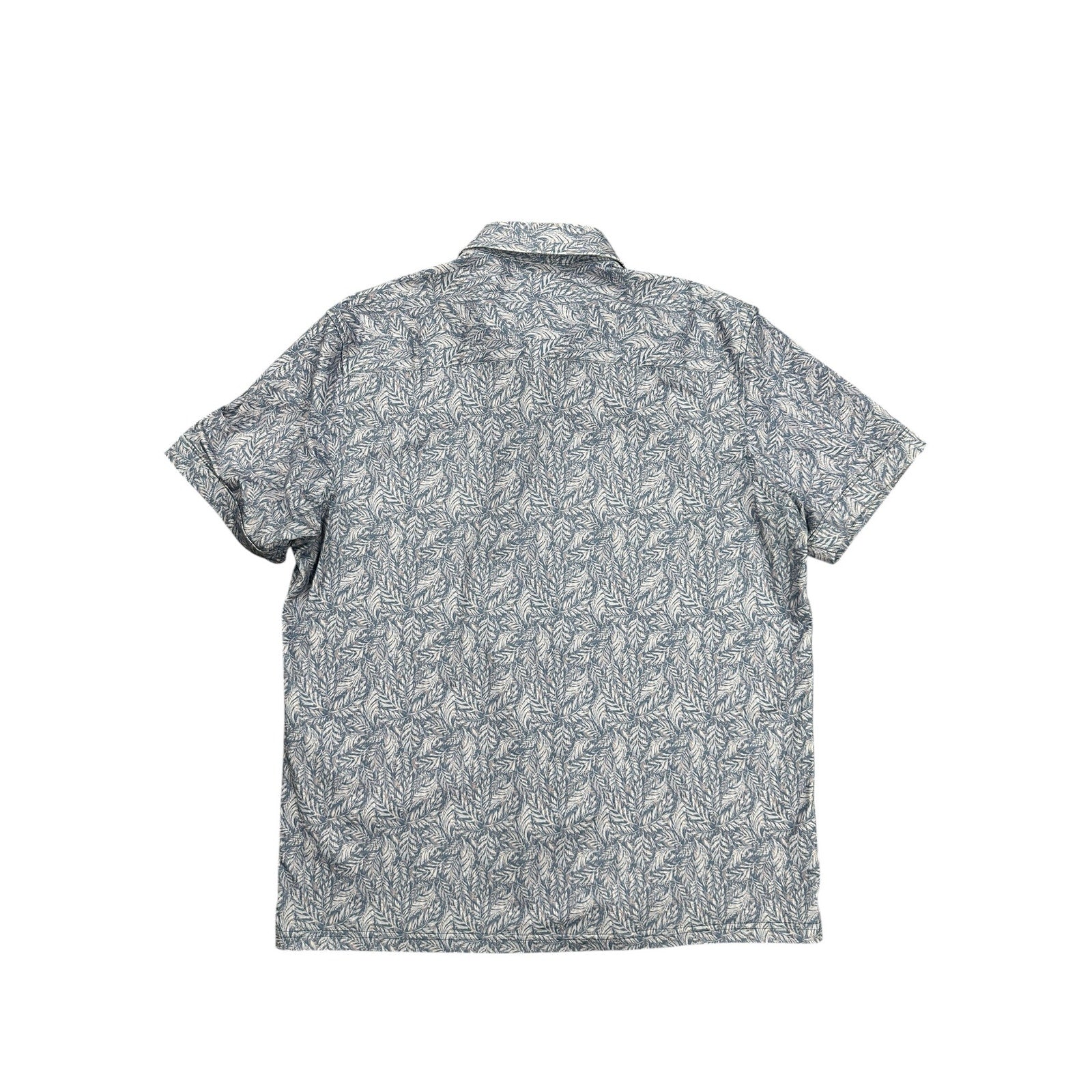 Bugatchi Milo Leaf Print OoohCotton 8-Way Stretch Shirt in Lilac — Size Large