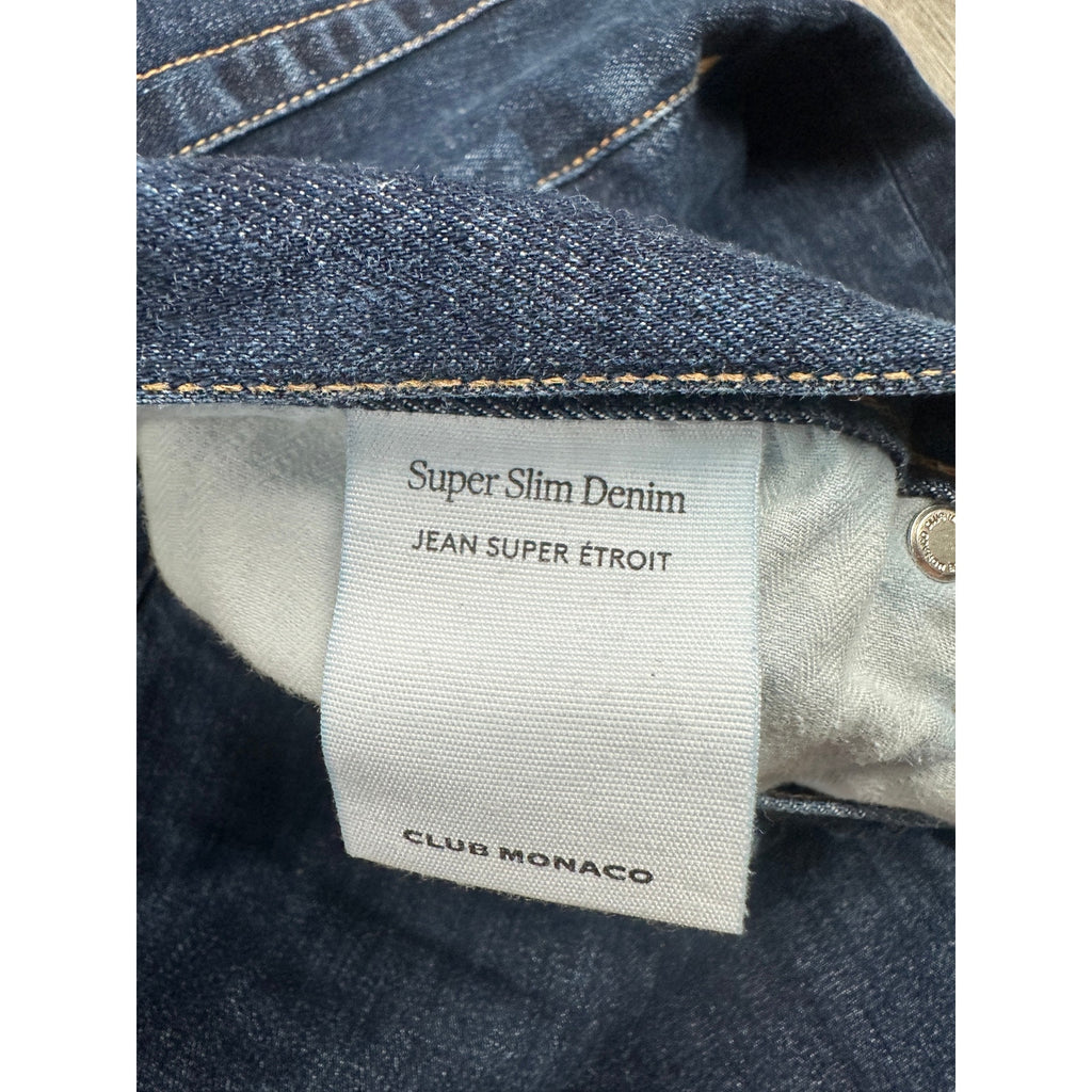 Club Monaco Super Slim Stretch Jean in Blue — Size 34x32 // Preowned