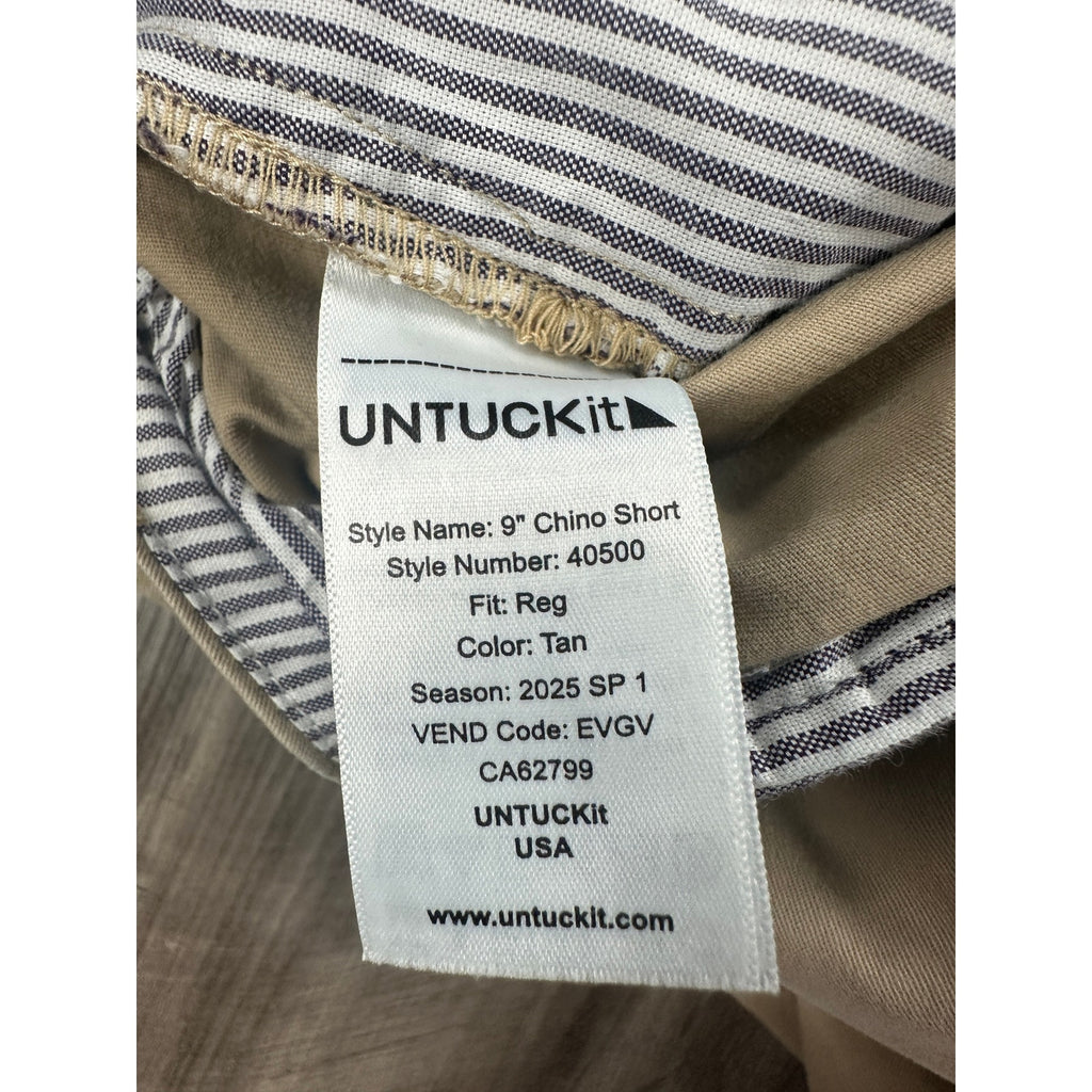 UNTUCKit St. Vincent 9-Inch Chino Shorts in Tan — Size 36 // Preowned
