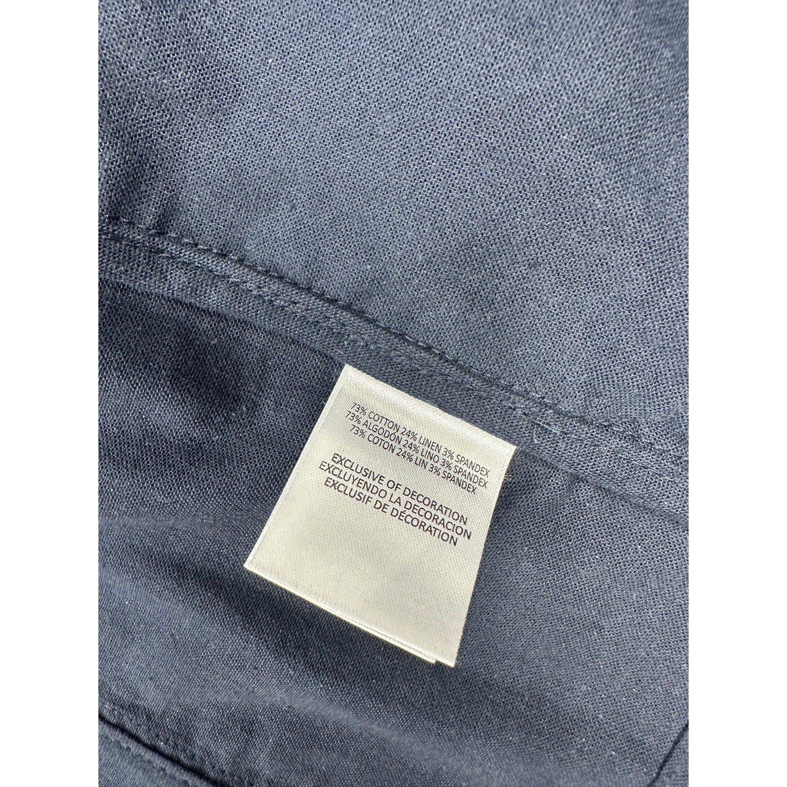 Ike Behar Unstructured Suit in Dark Navy Cotton Linen Spandex — Size Medium