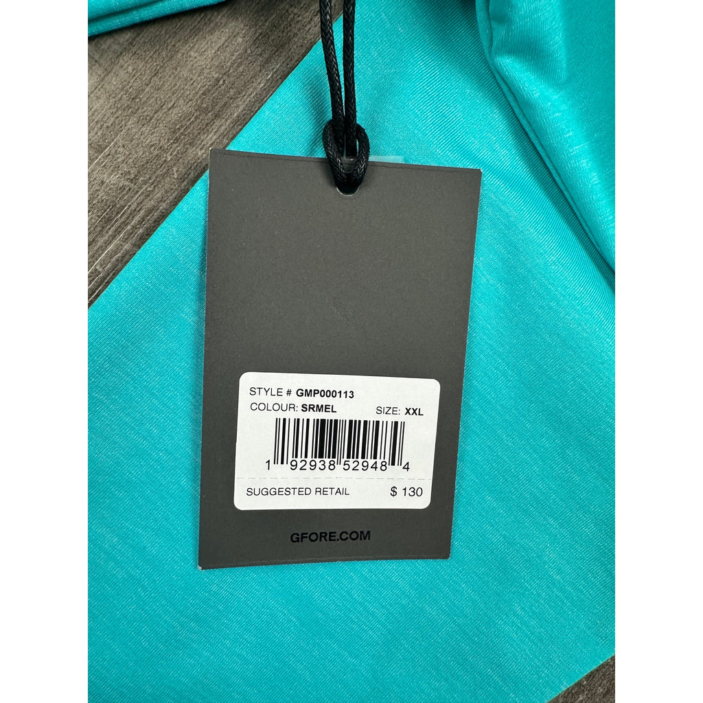G/FORE Melange Ice Nylon Long Sleeve Polo in Siren Melange — Size 2XL