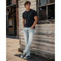 Buffalo David Bitton Ash Slim Fit Stretch Jean in Bleached and Blasted — Size 32x32