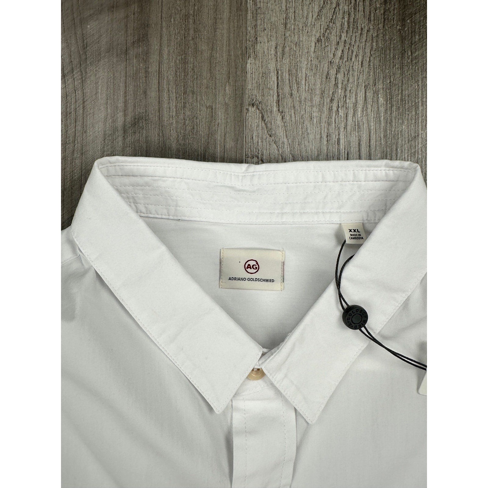 Adriano Goldschmied Oversized Utility Long Sleeve Double Pocket Shirt in White — Size 2XL