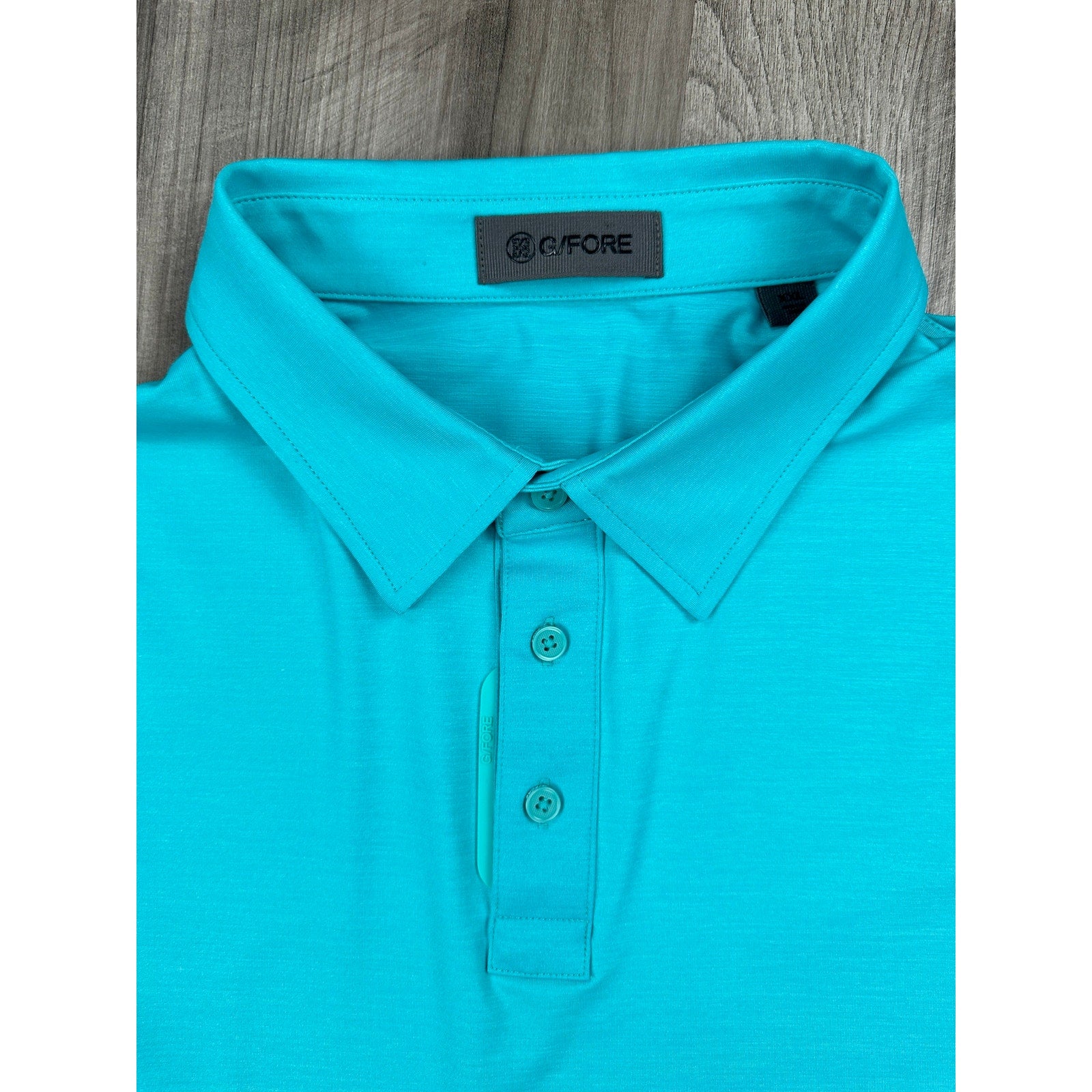 G/FORE Melange Ice Nylon Long Sleeve Polo in Siren Melange — Size 2XL