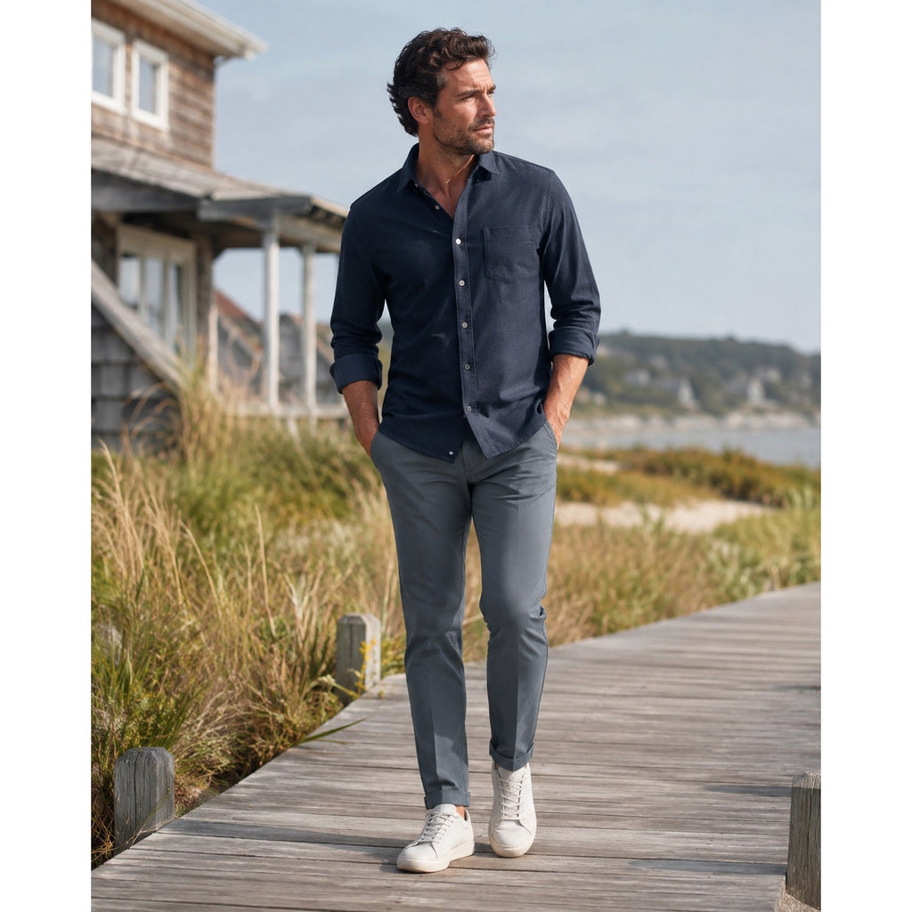 Mizzen+Main Helmsman 5 Pocket Slim Fit Performance Chino Pants in Gray — Size 32x30 // Preowned