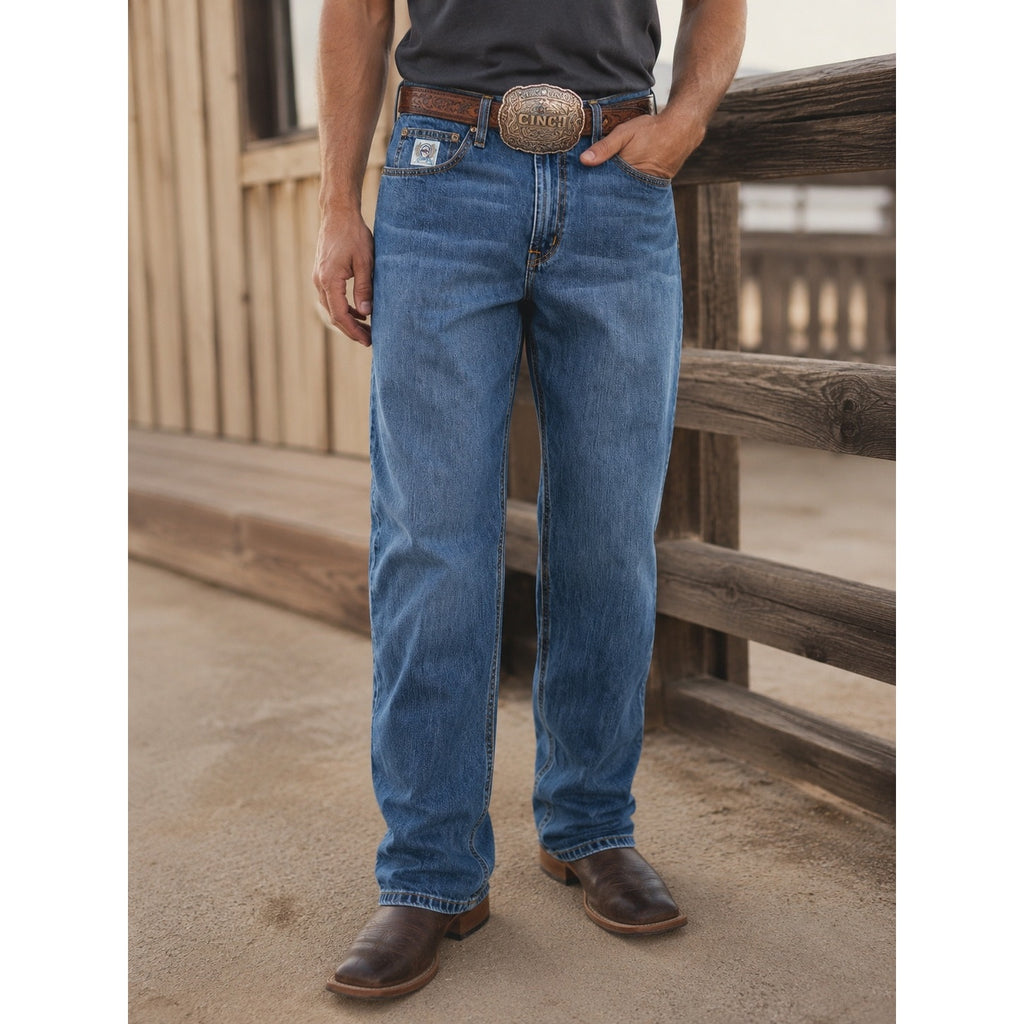 Cinch White Label Relaxed Straight Leg Jean in Medium Stone Wash — Size 38x36 // Preowned