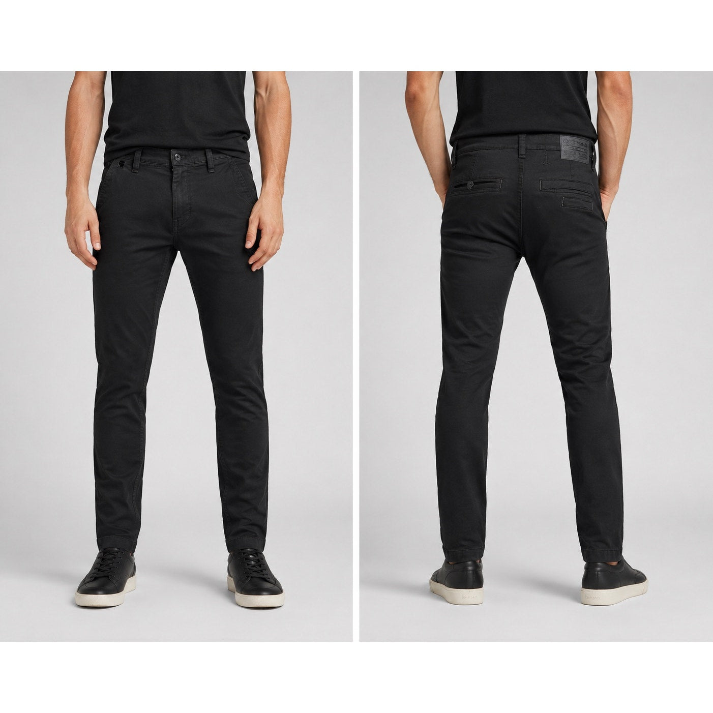 G-Star Raw Skinny Bracket Superstretch Twill Chino Pants in Dark Black — Size 33