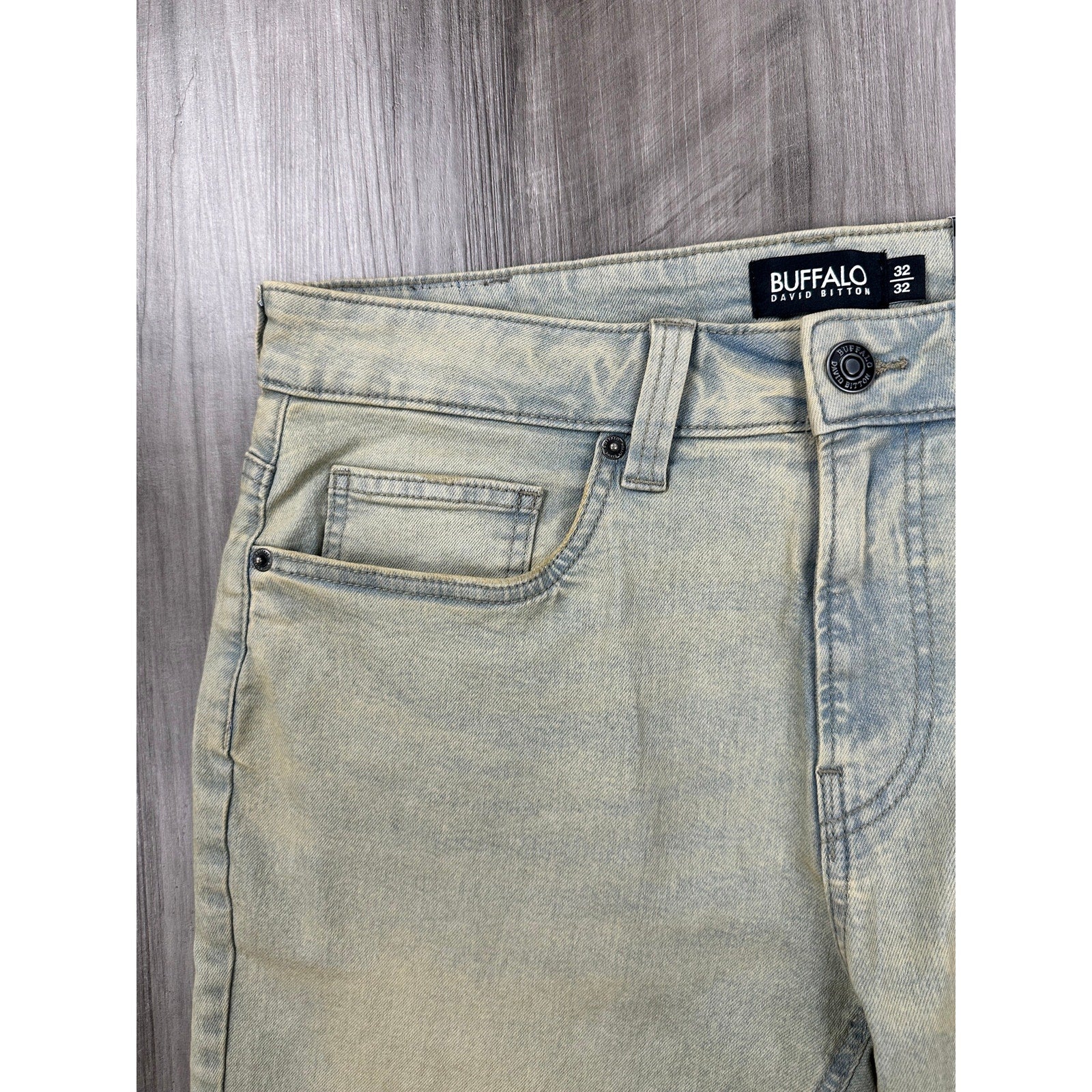 Buffalo David Bitton Ash Slim Stretch Jean in Dirty Blasted Wash — Size 32x32