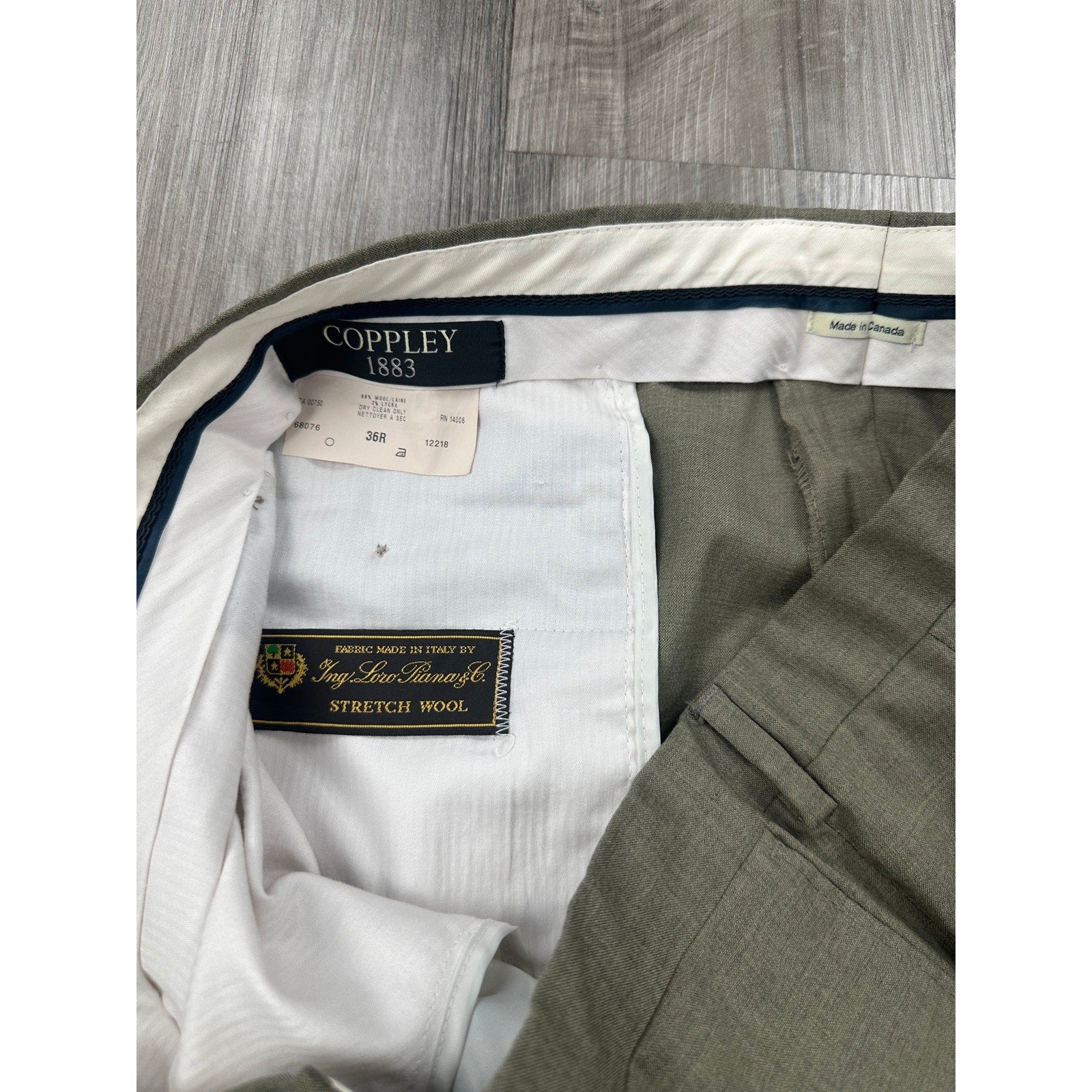 Coppley 1883 Loro Piana Stretch Wool Dress Pants in Dark Tan — Size 36R // Preowned