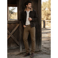 AG Adriano Goldschmied Everett Slim Straight Sueded Stretch Sateen Chino Jean in Brown Micro Check — Size 33x32 // Preowned