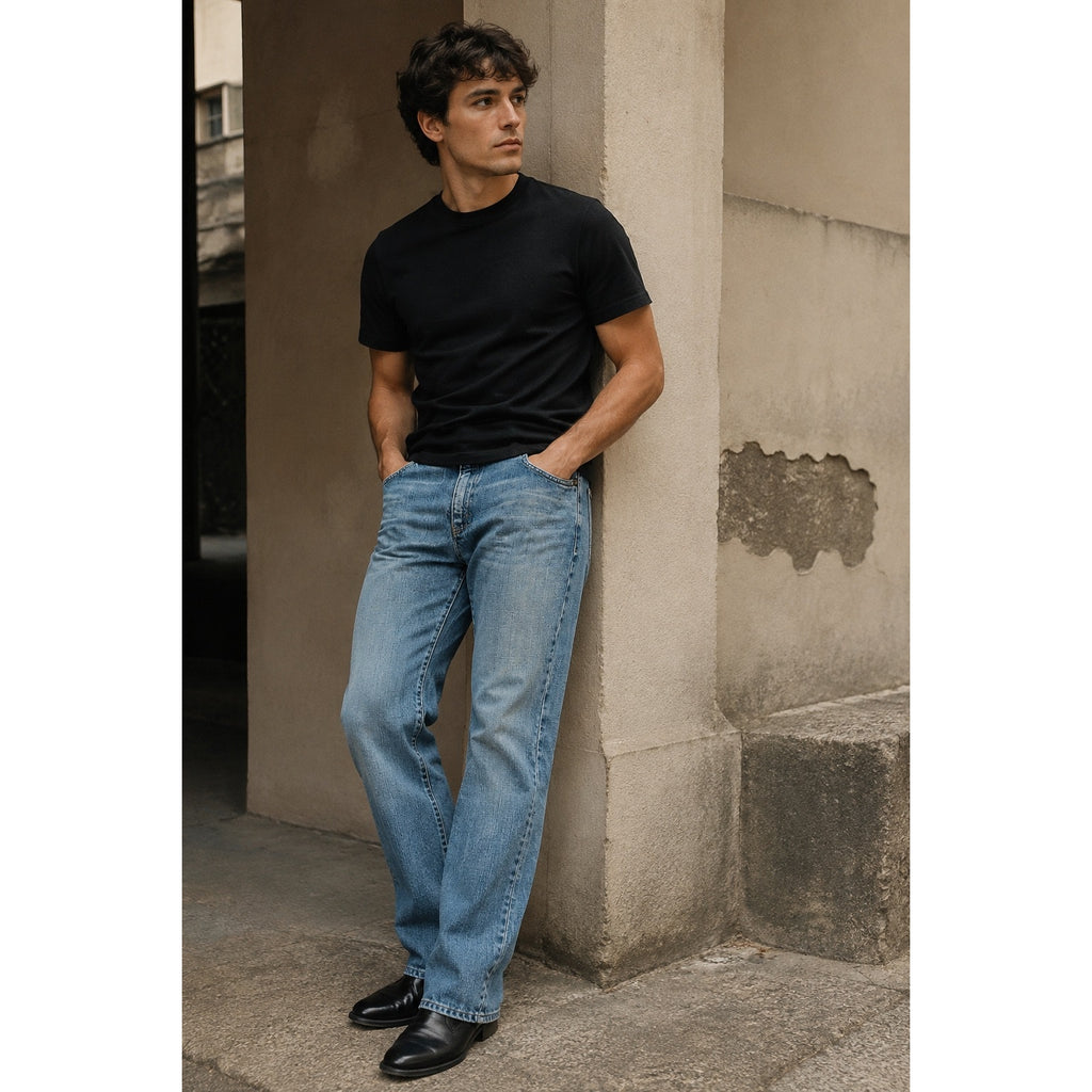 Armani Jeans Vintage 90s Y2K Eagle Logo Indigo 003 Series Bootcut Jeans in Blue — Size 32 // Preowned