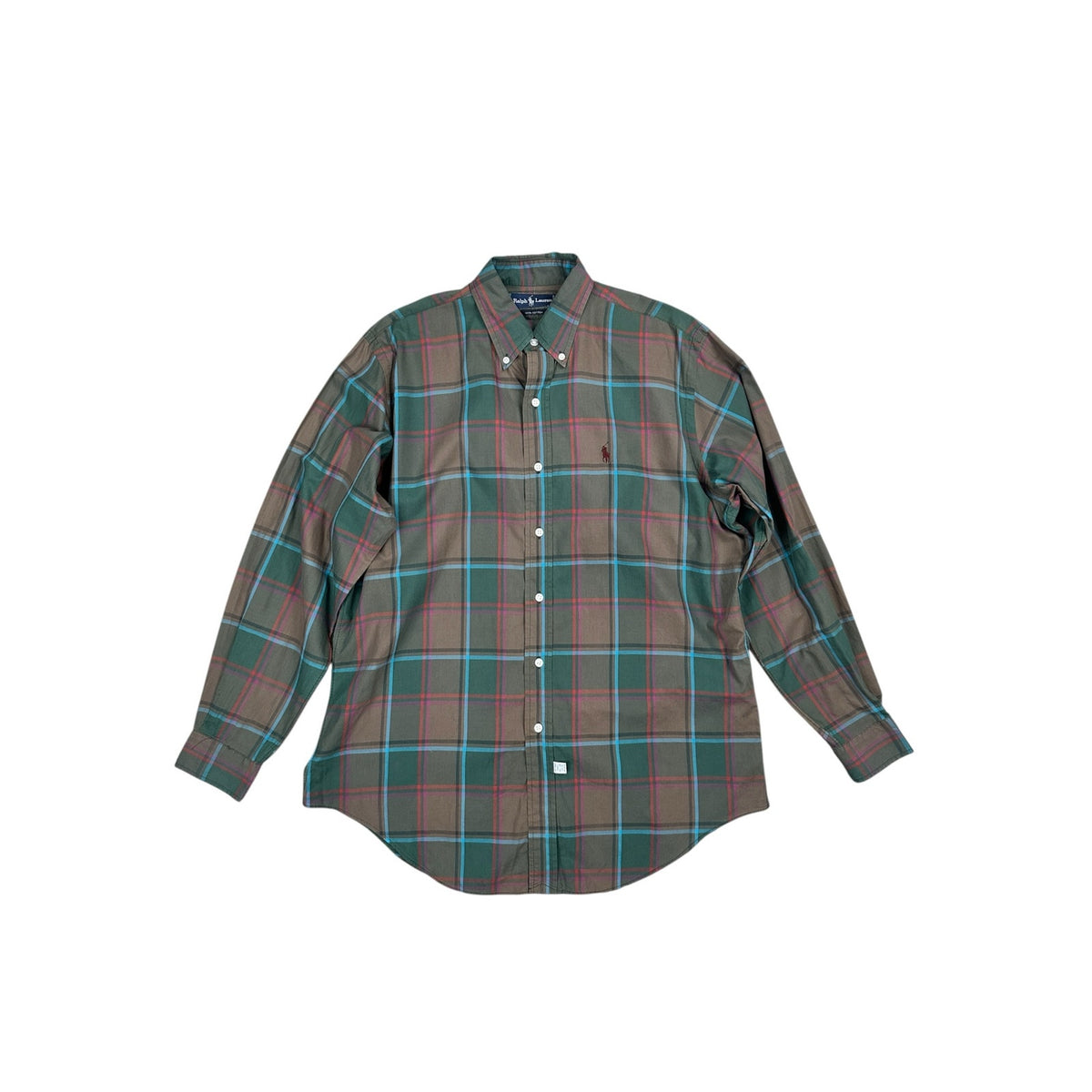 Ralph Lauren Vintage Plaid Long Sleeve Button Down Shirt — Size 16/34 (Large) // Preowned
