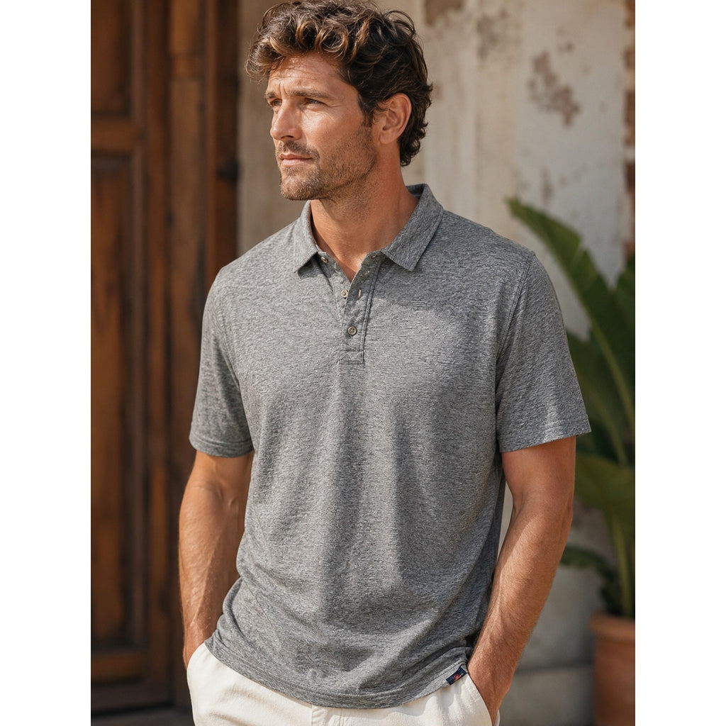 Faherty Cloud Cotton Polo in Heather Gray — Size XL // Preowned