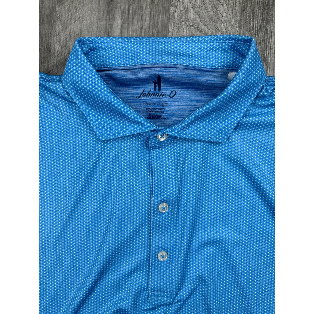 Johnnie-O Marlin Featherweight Performance Golf Polo in Palisades Blue, White — Size XL // Preowned