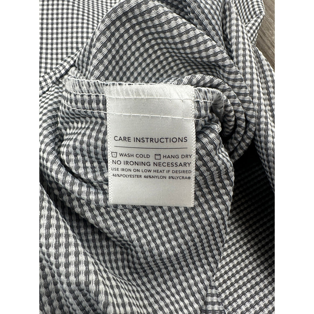 Mizzen+Main Spinnaker Collection Standard Fit Long Sleeve Button Dress Shirt in White and Black — Size XL // Preowned