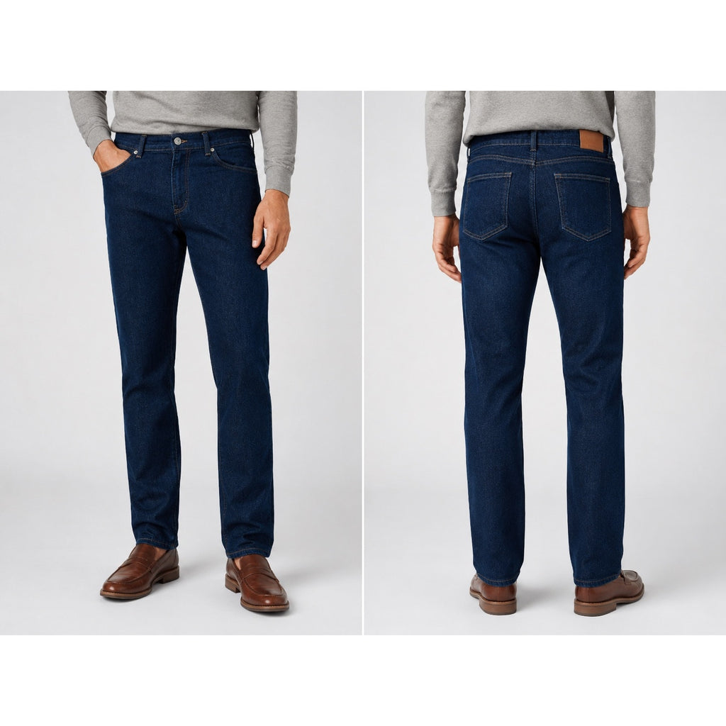 Peter Millar Crown Crafted Tailored Fit 2 Way Stretch 5 Pocket Jeans in Dark Indigo Blue — Size 44x32 // Preowned